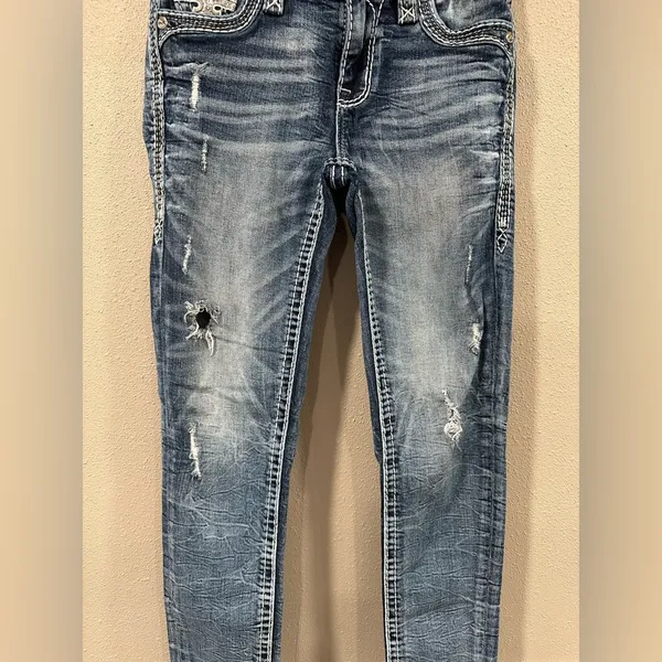 Rock Revival Beet Red Mid-Rise Skinny Stretch Jean - Image 5