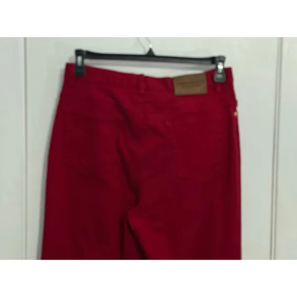 Lauren Jeans Co Jeans Size 10 Red High Rise Gold Button Preppy Holidays - Image 4