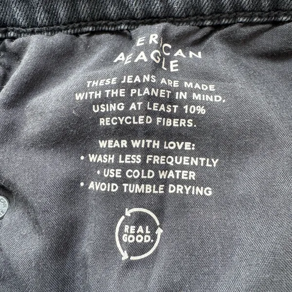 NWT American Eagle Jeans 18 Standard Washed Black Low Rise Strigid Baggy Barrel - Image 5