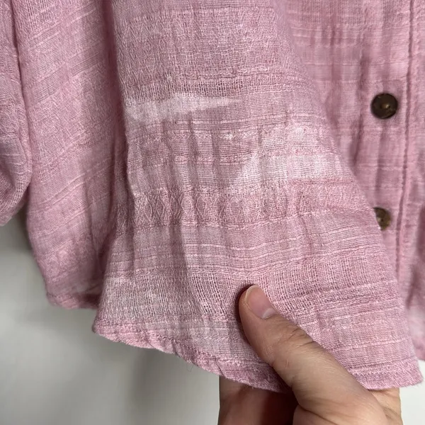 Hutch Anthropologie Azalea Puff Sleeve Blouse Shirt Buttons Cottagecore Size XL - Image 3