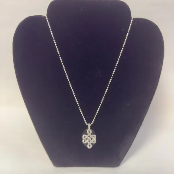 Sterling Silver Dots Chain & Onyx Pendant NWOT - Image 2