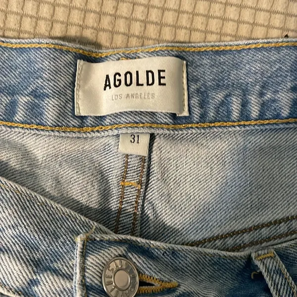 Agolde Blue Distressed‎ Jean Shorts - Image 2