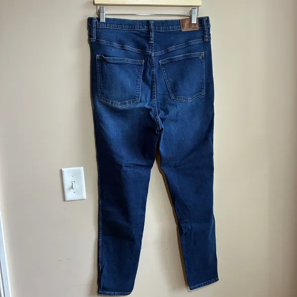Madewell 10" high rise skinny size 32 dark wash blue jeans women's cotton blend - Image 5