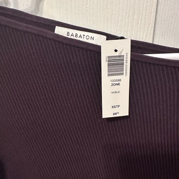 Aritzia Sabaton Ribbed Long Sleeve Top in Dark Purple - Image 2