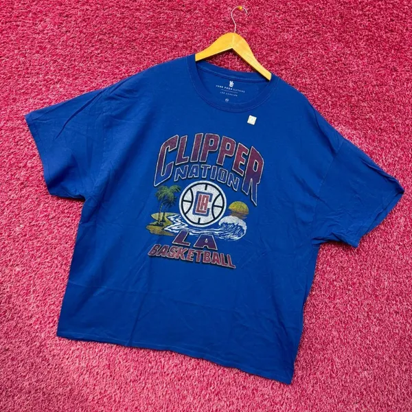 Clipper Nation LA Basketall West Coast NBA T-shirt Size 2XL - Image 2