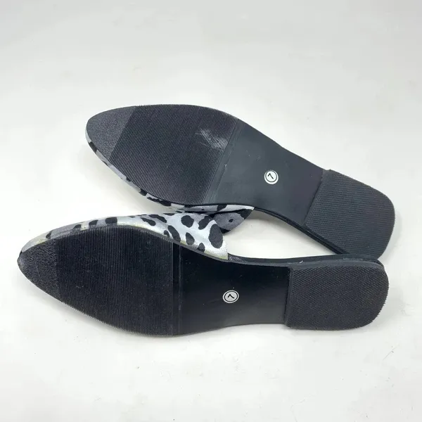 Natori Adore Satin Leopard Print‎ Mules Black Gray Size US 7 - Image 12