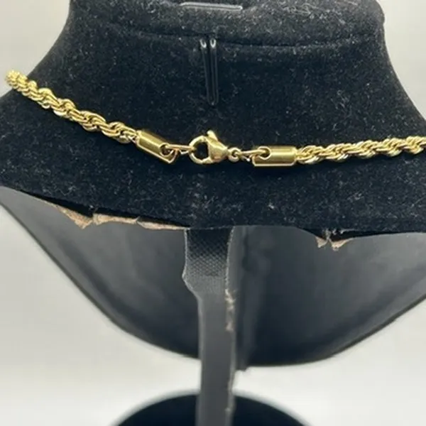 4mm Rope Chain Real Gold Mens 20 Inch Plated Everyday Sleek Solid Durable - Image 4