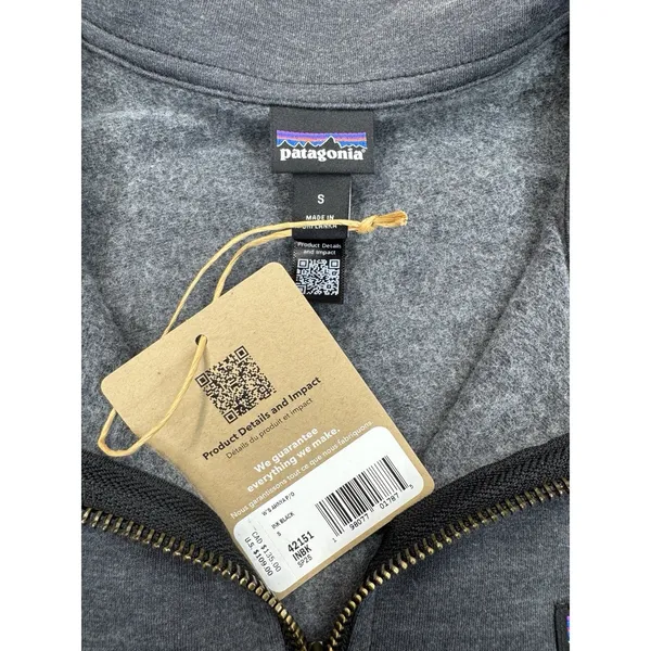 Patagonia Women's Ahnya 1/4 Zip Pullover Ink Black Small NWT - Image 3