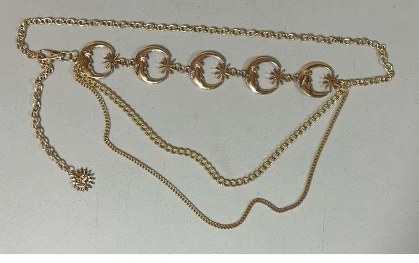 Gold Moon and Sun Layered Waist Chain Belt Sash O/S 🌙✨ - Image 2
