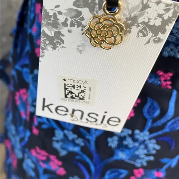Kensie Blue and Pink Embroidered Floral Maxi Dress - Image 6