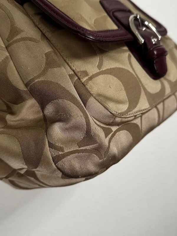 Vintage Y2K Coach Signature Canvas F24742 Campbell Hobo Purple Shoulder Bag - Image 5