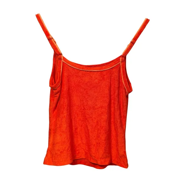 Aerie Womens Terry Cloth Camisole Top Orange Adjustable Straps XS - Image 3