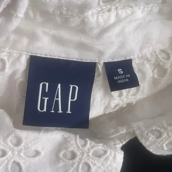 Gap Eyelet Shirt Dress‎ White Small - Image 8