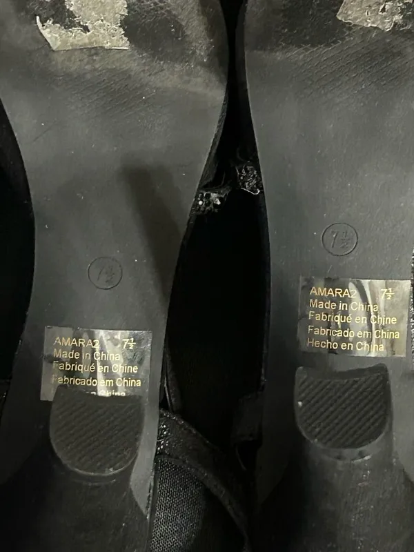 David’s Bridal Women’s Black Rhinestone Prom Party Dress Heels In Box SZ 7.5 - Image 11
