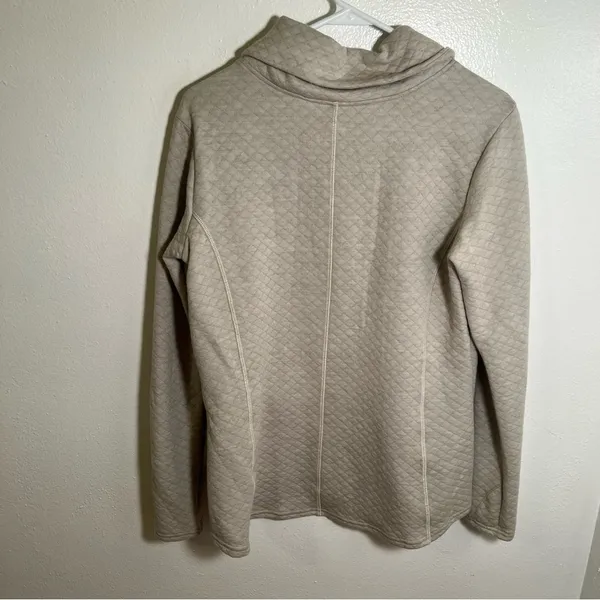 Kuhl Women's Size Medium Athena‎ Pullover Dove Beige Cowl Neck Quilted Pockets - Image 9