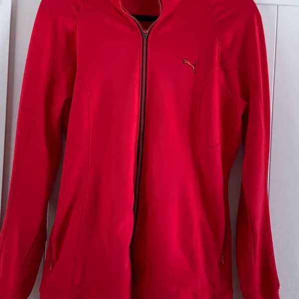 PUMA Womens Track Jacket L Red DryCELL Full Zip Running Workout Athletic - Image 15
