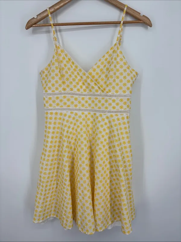 Altar'd State Yellow Floral Embroidered Fit & Flare Mini Dress - Image 2