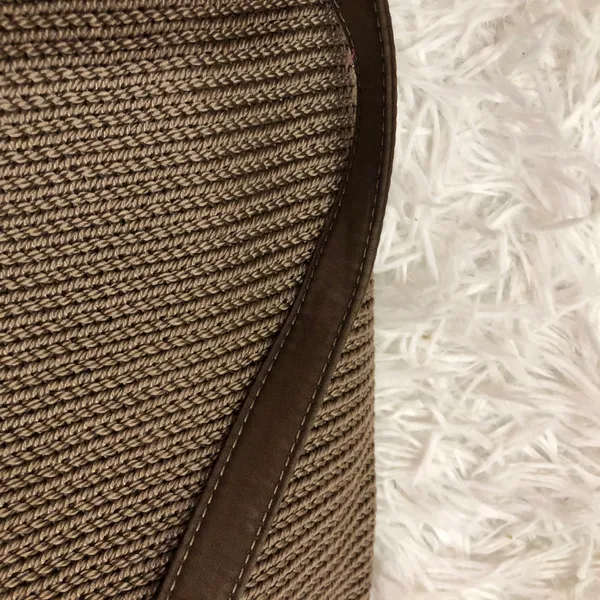 The Sak Woven Crochet Hobo Bag Tan Beige Plaid Lining - Image 9