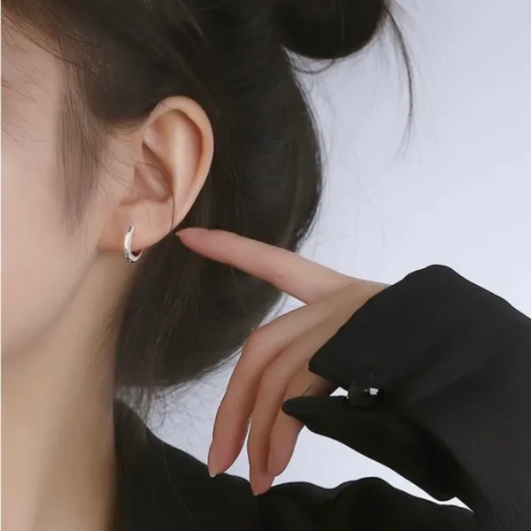 925 Silver Plated Small Hoop Earrings, 10mm Silver Hoop Earrings - Image 5