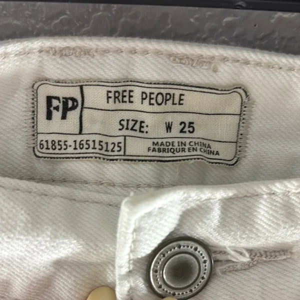Free People Sweet Surrender White Jean Shorts - Image 4