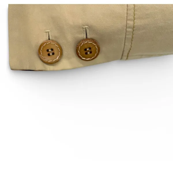 VINTAGE S 4 Jacket Cropped Trench tan belted jacket leopard leather buttons lux - Image 5