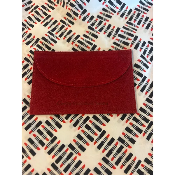 CARTIER Suede Leather Pouch Red International Service Gift Bracelet Watch Ring - Image 2