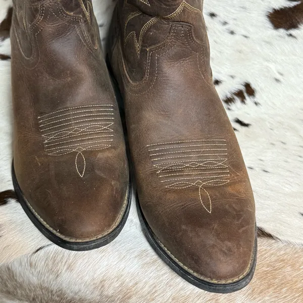 Ariat Heritage Leather Round Toe‎ Western Boots Size 8.5 T1 - Image 5