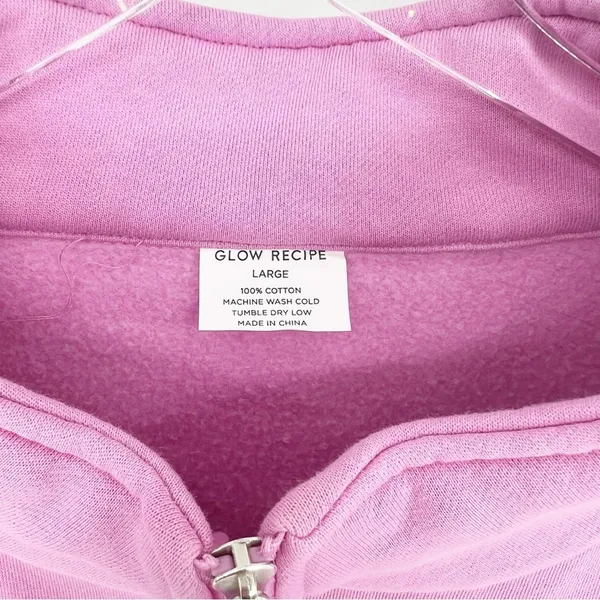 Glow‎ Recipe 1/2 Zip Sweatshirt L Pink - Image 8