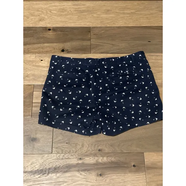 Banana Republic 12 Navy Anchor Print Shorts Cotton Stretch Nautical Summer - Image 3