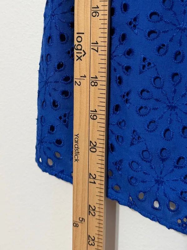 Lilly Pulitzer Shaila Top Size Small Blue Boho Eyelet Blouse Beach Summer - Image 8