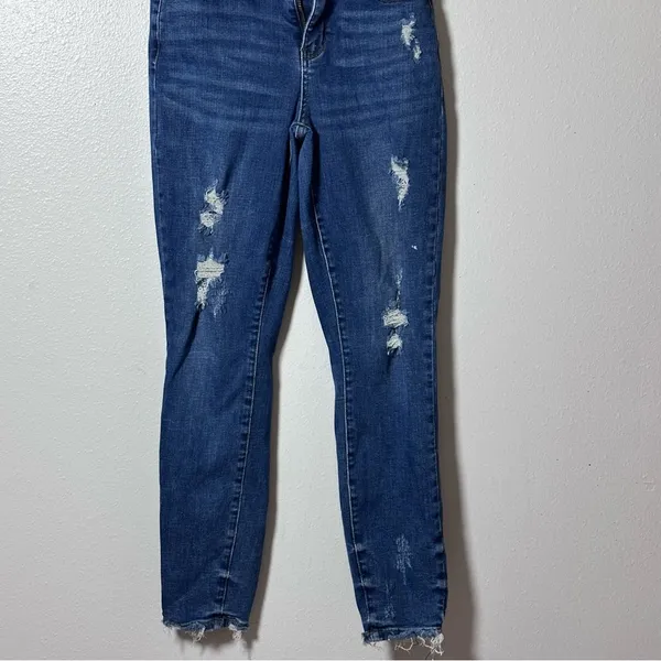 Judy Blue Women Streetwear Blue Denim Distressed Ripped Jeans size 3/26.‎ - Image 2