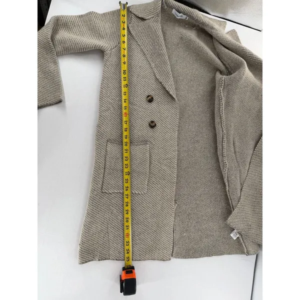 Magnolia Boutique M/L Womens Herringbone Double Breasted Long Coat Quiet Luxury - Image 10