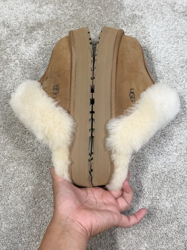 UGG Women’s Disquette Slippers Shoes Suede Sheepskin in Chestnut 7 - Image 7