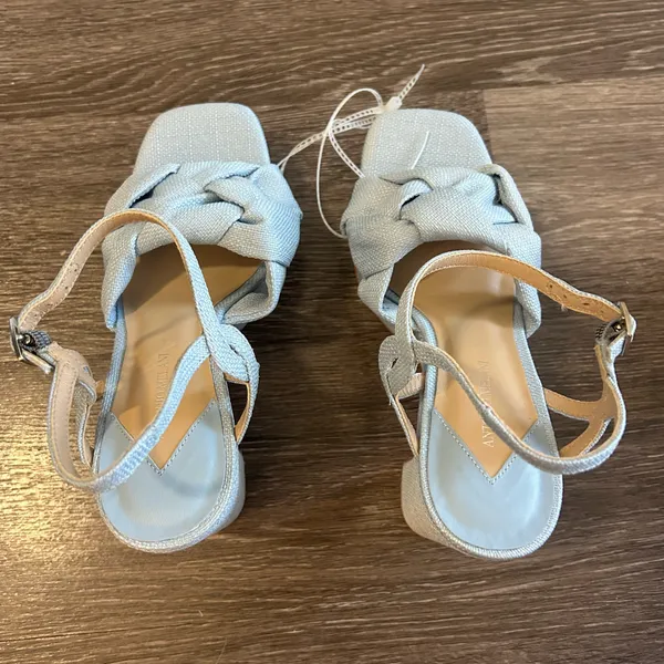 Antonio Melani Mya Linen Braided Platform Sandals in Light Blue - Image 5