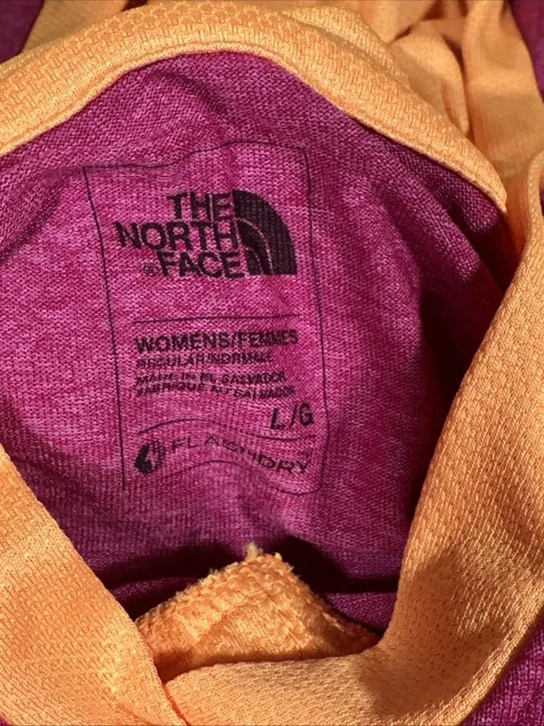 The North Face Lightweight Hoodie Women’s L Flash Dry Long Sleeve Pink Orange - Image 5