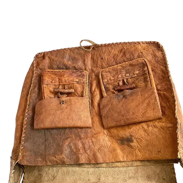 Vintage Brown Leather Saddle Bag Crossbody Rustic Cowboy Purse Bohemian - Image 3