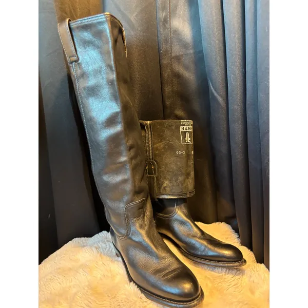 Frye Campus 14L Black Leather Tall Riding Boots Made in Spain 77070 Womens 6 M - Image 7