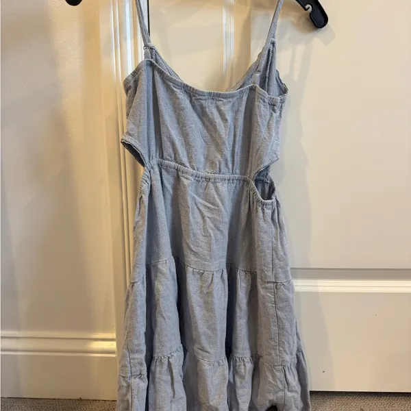 Altar’d state light blue linen mini dress with cutouts - Image 2