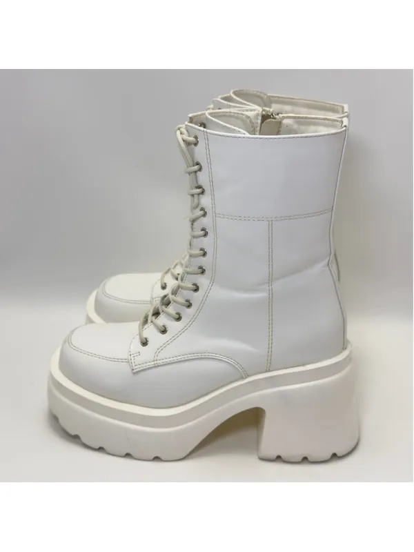 Women's Unbranded White Platform Boots Size 8.5 - Image 2
