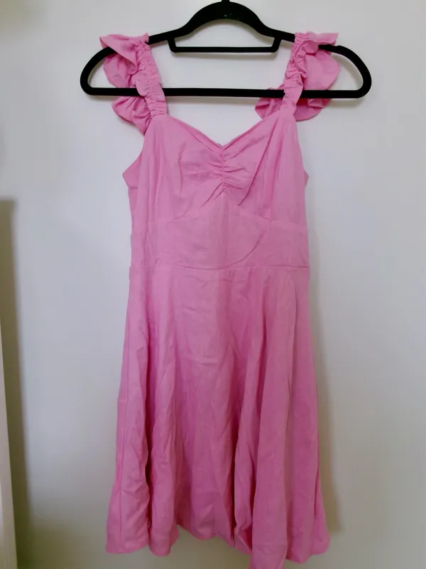 Francesca’s Pink Ruffle Strap Mini Dress - Image 2