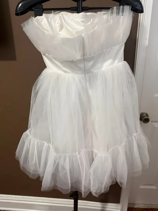 Katie May Ellee Mini Bridal Cocktail Dress White Size Medium - Image 5