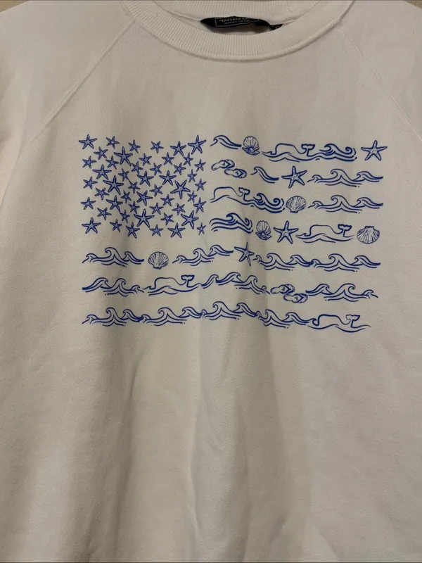 Vineyard Vines Crewneck Sweatshirt Nautical Flag Graphic Size Small NWT - Image 2