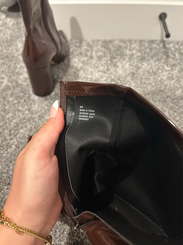 Brown Leather Boots Size 9 - Image 5