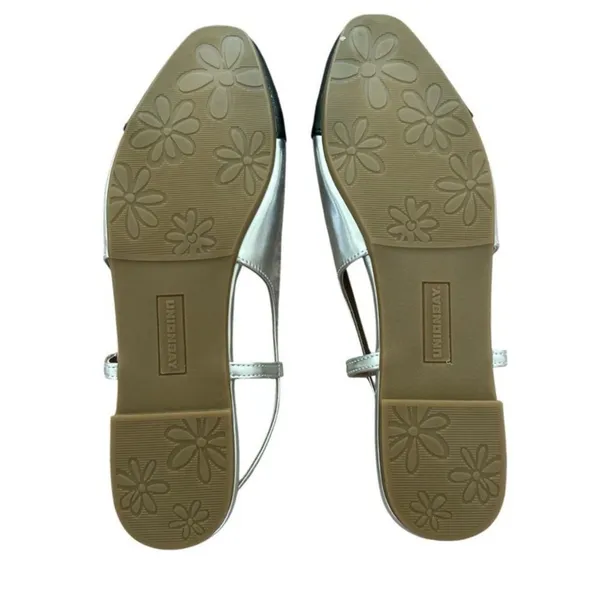 UNIONBAY Women's Cassidy Ballet Slingback Flat silver black Shoes Size 9 NIB - Image 7