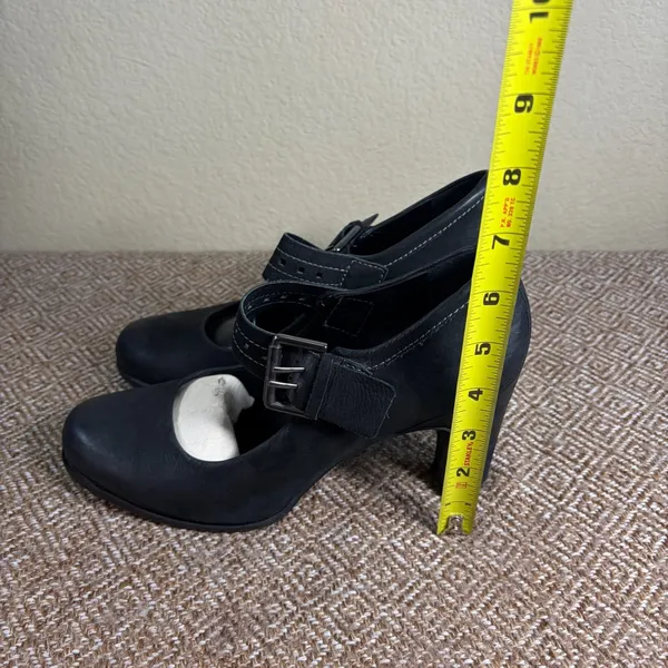 Ecco Matte Black Leather Heals Mary Janes Womens Sz 40 US 9-9.5 Grunge Goth - Image 10