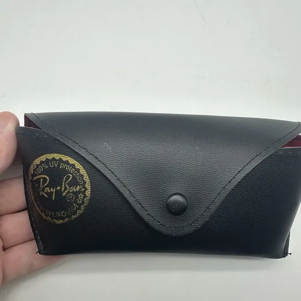 Genuine Ray Ban Sunglasses Case Only Empty Black Faux Leather Snap Replacement - Image 5