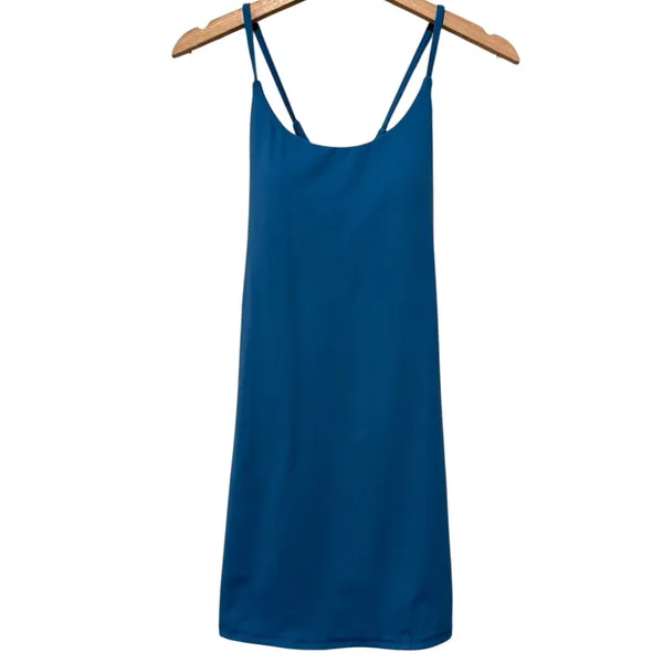 Halara SoftlyZero Plush Backless Active Dress Sz S Easy Peezy Edition Blue - Image 3