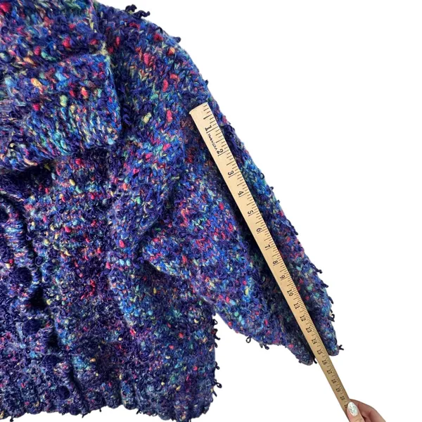 Emma Camusso Womens L Wool Blend Textured‎ Chunky Knit Cardigan Sweater Uruguay - Image 5