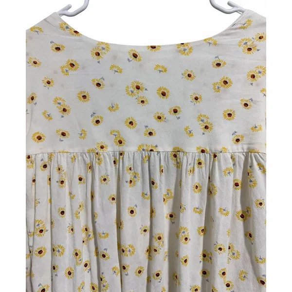Free People Intimately "Forties Feels" Sunflower Print Bell Sleeve‎ Bodysuit Sm - Image 4