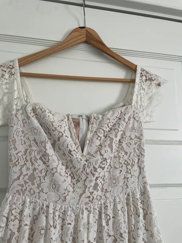 Lulus White Lace Off Shoulder Midi Dress - Image 4